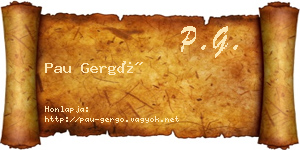 Pau Gergő névjegykártya